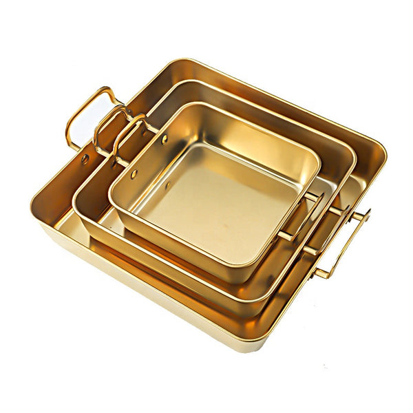 Gold Stainless Steel Multipurpose Serving & Baking Tray