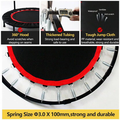 Fitness Trampoline with Adjustable Handlebar