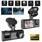 Three-Way DVR Dash Camera – Front, Rear & Interior Car Recorder