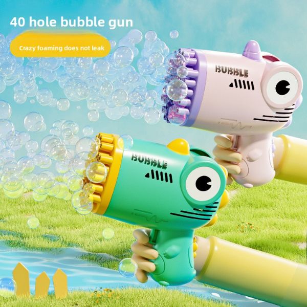 Kids 40-Hole Automatic Dinosaur Bubble Blaster