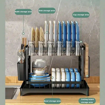 Dish Drying Rack with Drain Board