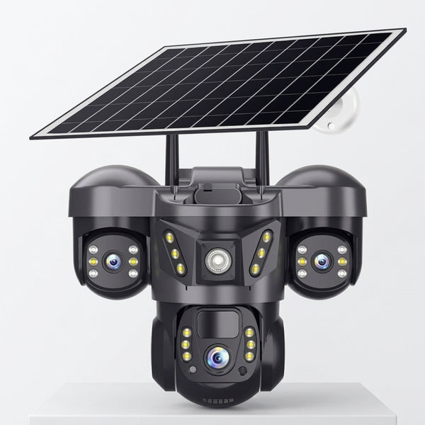 4G Solar Outdoor Security Camera with Triple‑Lens and Solar Power